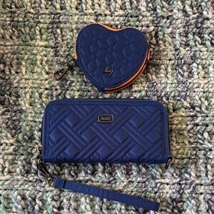 LUG Whirly wristlet wallet with matching heart pouch